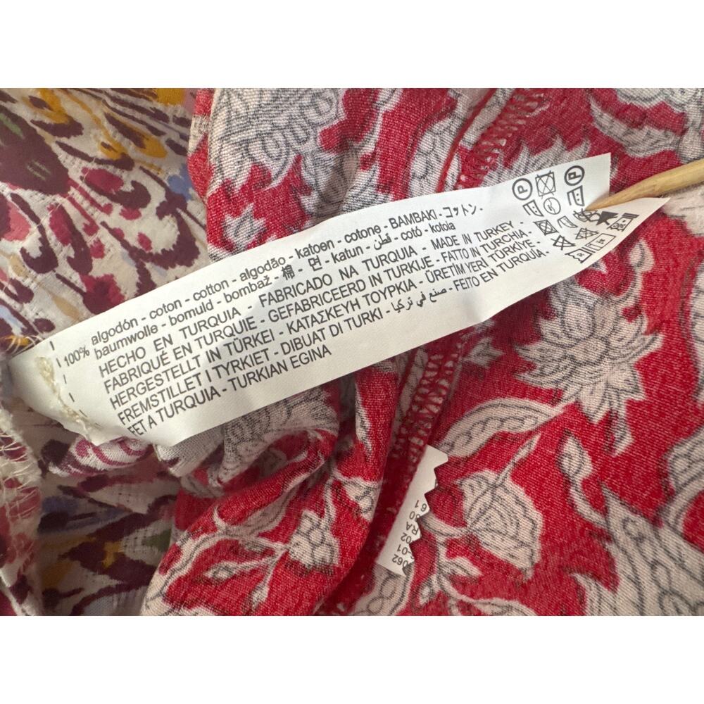 NEW Zara Floral Wrap Skirt Bundle 2 Items Red Yellow Skort Womens Small Pareo - Picture 12 of 13